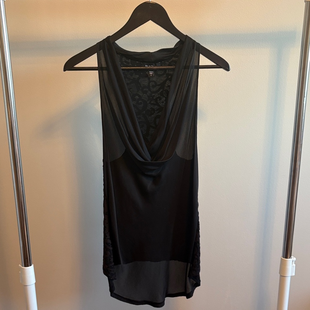 ❣️ Y2K Bebe Cowl Neck Silk Halter Lace Back